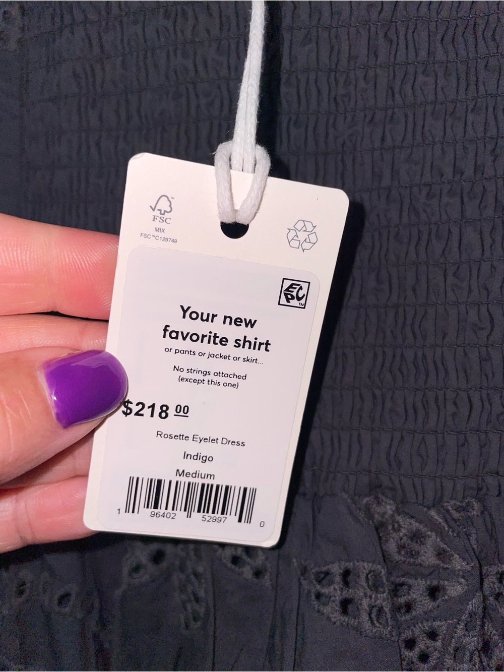 Marine Layer Rosette Eyelet Sleeveless Maxi Dress In Indigo Sz Medium NWT $218 - Picture 12 of 12